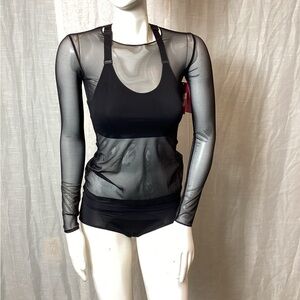 NWT Commando Black Sheer Long Sleeve Top; Size: S/M